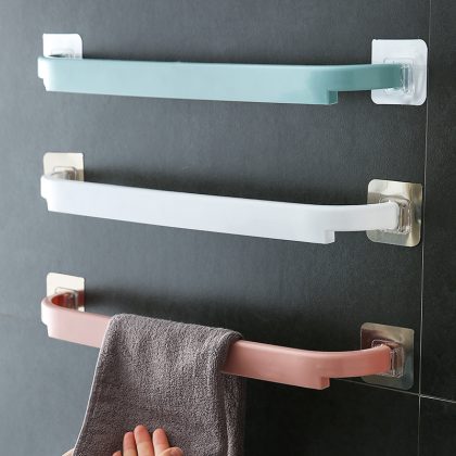 Adhesive Towel Rack Bathroom Towel Bar Shelf